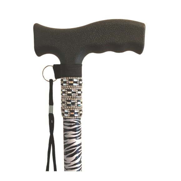 Zebra Rhinestone Cane - Picture 2 of 5